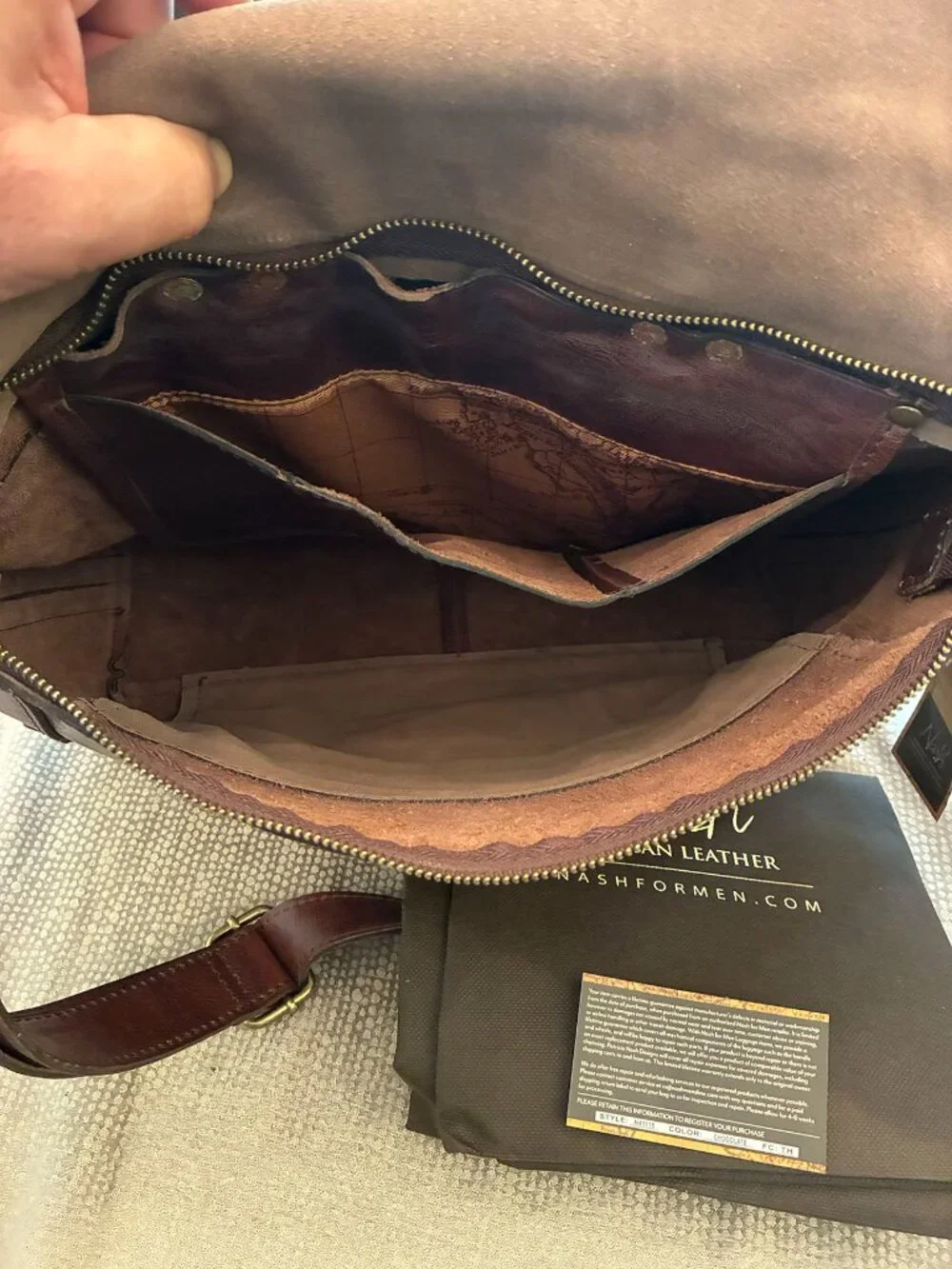 Patrica Nash, Nash for Men, Messenger Bag with tags, Italian Leather (reg $278)